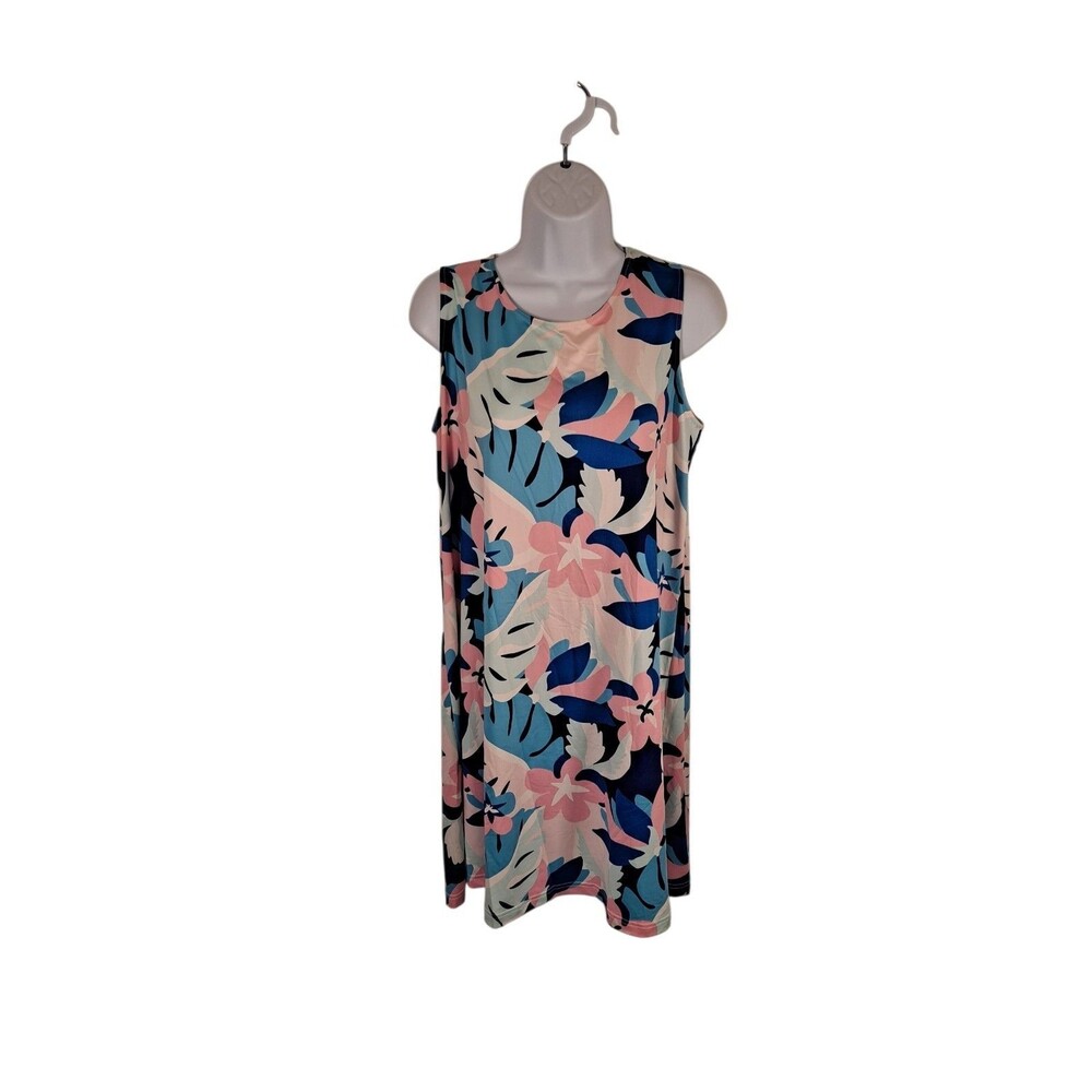 Stella Parker Women's Tropical Print Mini Dress Size M UPF 50 Cruise Resort